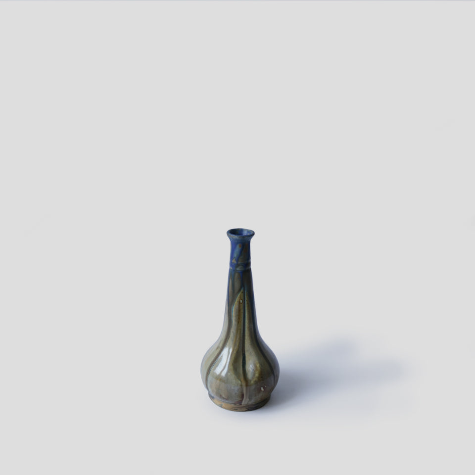 Vase flute vintage en grès flammé
