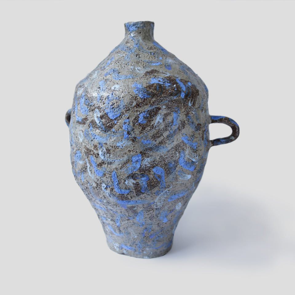 Large Vase The blue dashes