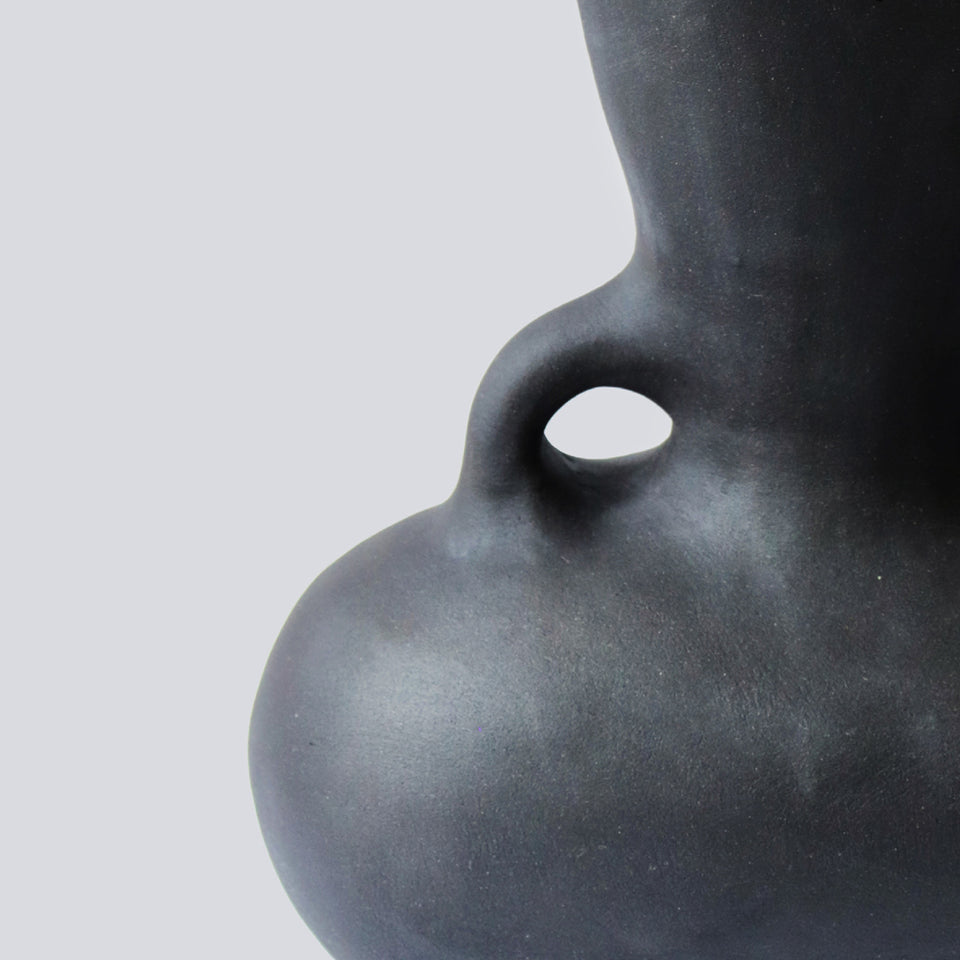 Large Matte Black Vase