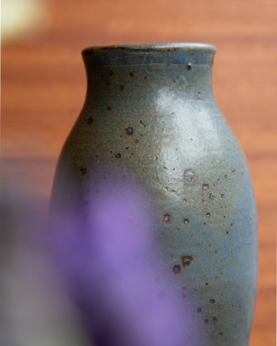 Vase vintage bleu gris